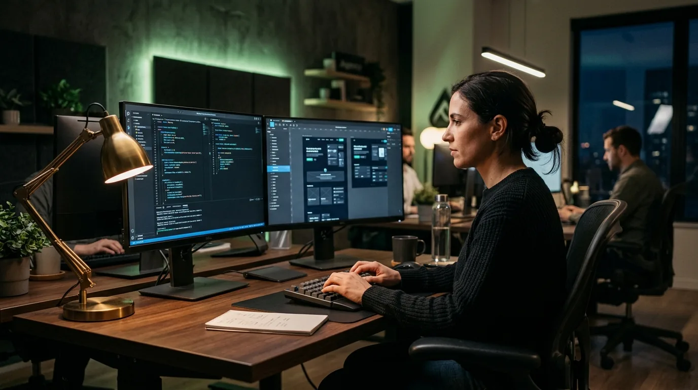 DigitalWebStudio team working in a modern office